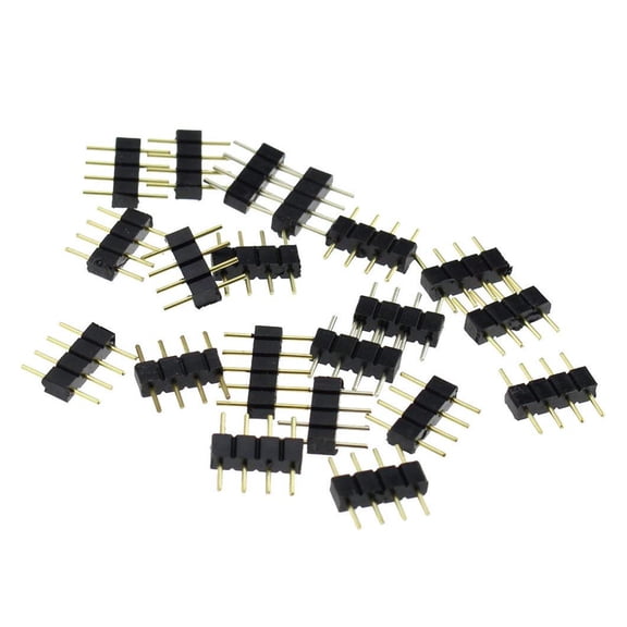 Led Lights for Pin Connecter 4 Male Lighting PCS SMD RGB 20 3528 Strip 5050 Connector light Room Decor Home Bedroom Black
