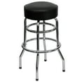 thumbnail image 2 of BizChair Double Ring Chrome Barstool with Black Seat, 2 of 12