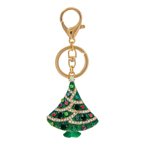Tkrady Christmas Ornaments-Creative Rhinestone Keyring, Pendant Diamond‑Studded Cartoon Metal Keyring ,Cute Bag Charm Key Suitable For Ladies And Girls Gifts
