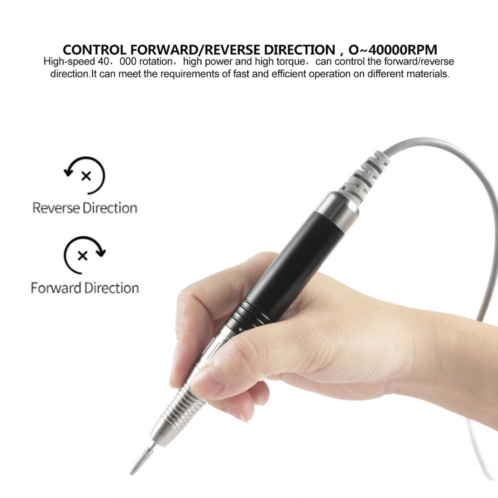 NFTIGB Professional 40000 RPM Brushless Electric Nail Drill Handle Replacement Accessory for Manicure Pedicure Polishing Grinding Machine Quiet Operation Lightweight Design
