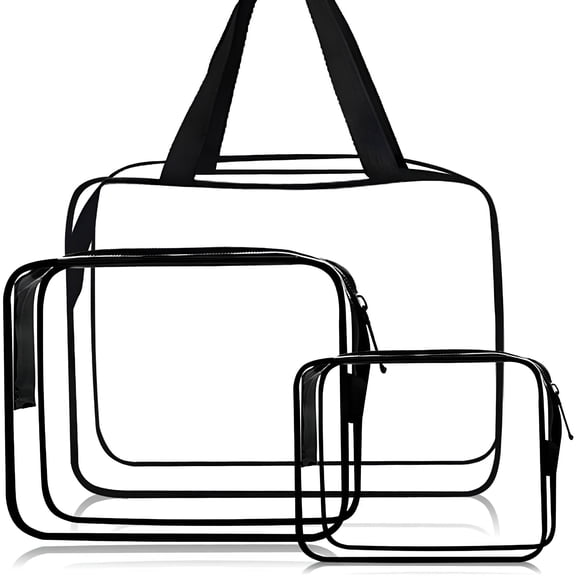 GASTROPOD Clear Travel Toiletry Bag with Zipper Make-up Pouch Handle Straps Waterproof Packing Organizer Storage Diaper Pencil Bags