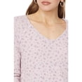 thumbnail image 2 of Lucky Brand PINK FLORAL Women's Oversize V-Neck Waffle Thermal Top, US M, 2 of 4