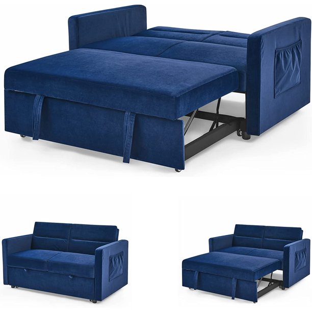 54.5" Pull Out Sofa Sleeper, 3in1 Convertible Sleeper Sofa Bed for