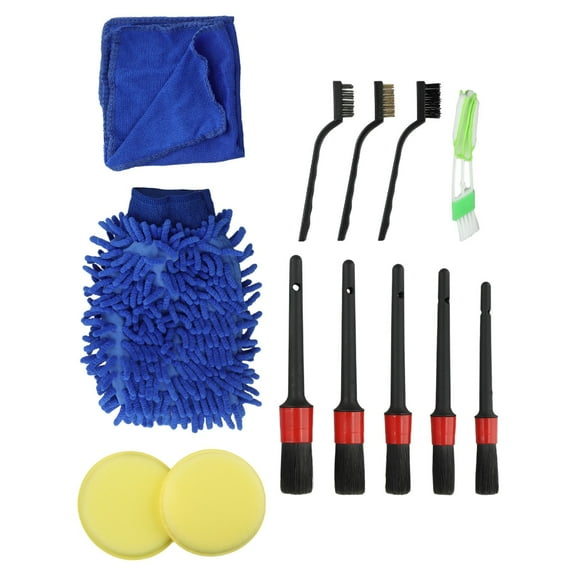 Ana 13Pcs Car Detail Brush Auto Vehicle Detailing Cleaning Kit Trim Wheel Wash Tool