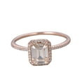 thumbnail image 1 of 7x9mm Emerald Cut 3.75 Carat Diamond Moissanite Engagement Wedding Ring 10k Rose Gold Halo Antique Design, 1 of 6