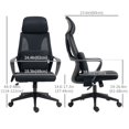 thumbnail image 2 of Ergonomic Black Mesh Office Chair with Massage Lumbar Support & Adjustable Headrest - High Back Executive Computer Task Chair for Home & Office Use - 45"H, 2 of 7
