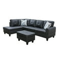 thumbnail image 3 of Chatime 97" Wide 3 Pieces Faux Letter Left Facing Sofa Set With Ottoman, 3 of 4