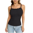 thumbnail image 2 of ClodeEU Women's Lace Trim Square Neck Camisole ,Sleeveless Spaghetti Strap Tank Top for Summe Black,Womens Plus S, 2 of 8