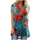 thumbnail image 1 of Camiseta de manga corta para mujer, informal, con cuello en V, flor, pintura suelta, blusa superior Pompotops hkajfhjk469767, 1 of 5