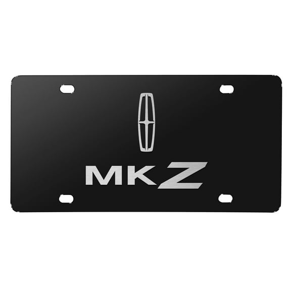 Lincoln MKZ 3D Dual Logo Black Stainless Steel License Plate