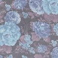 thumbnail image 2 of Zelouf Floral Print On Mjc With Swirl Trans  , Sewing, DIY, Crafts Fabric by the Yard, Blue/wine, 7 Yard, 2 of 2
