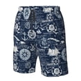 thumbnail image 4 of Zufioo Sailing Cruises Nautical for Men's Casual Beach Shorts, Sports Fitness Quick-drying Drawstring Shorts with Pockets for Home Wear-XX-Large, 4 of 6
