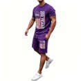 thumbnail image 4 of VeFlora Men's 250 Years USA 2 Piece Outfit Set, Patriotic Graphic T-Shirt + Drawstring Shorts, 4th of July Summer Casual Wear for Daily, Vacation & Party(Purple/XXXL), 4 of 4