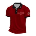 thumbnail image 1 of Polo pour Homme Adulte à Manches Courtes, T-Shirts à Boutons, Chemises Basiques Rouges, Vêtements pour Hommes, 1 of 3