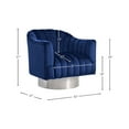 thumbnail image 3 of Meridian Furniture Farrah Navy Velvet Swivel Accent Chair, 3 of 5
