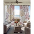 thumbnail image 2 of Coastal Ocean Animals Blackout Curtains for Bedroom Living Room, Brown Red Yellow Coral Starfish Seashell 96 In Long Thermal Insulated Room Darkening Drapes Grommet Window Treatments, 52 x 96 In, 2 of 9