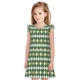 thumbnail image 1 of Fotbe Light Green Squares Vestido de Dormir para Niñas de 3 a 10 Años, Mangas Cortas, Estilo Princesa, Pijama Camisón con Mangas Voladas-Medium, 1 of 6