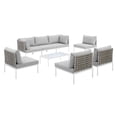thumbnail image 2 of Modway Harmony 8-Piece  Sunbrella® Basket Weave Outdoor Patio Aluminum Sectional Sofa Set in Tan Gray, 2 of 10