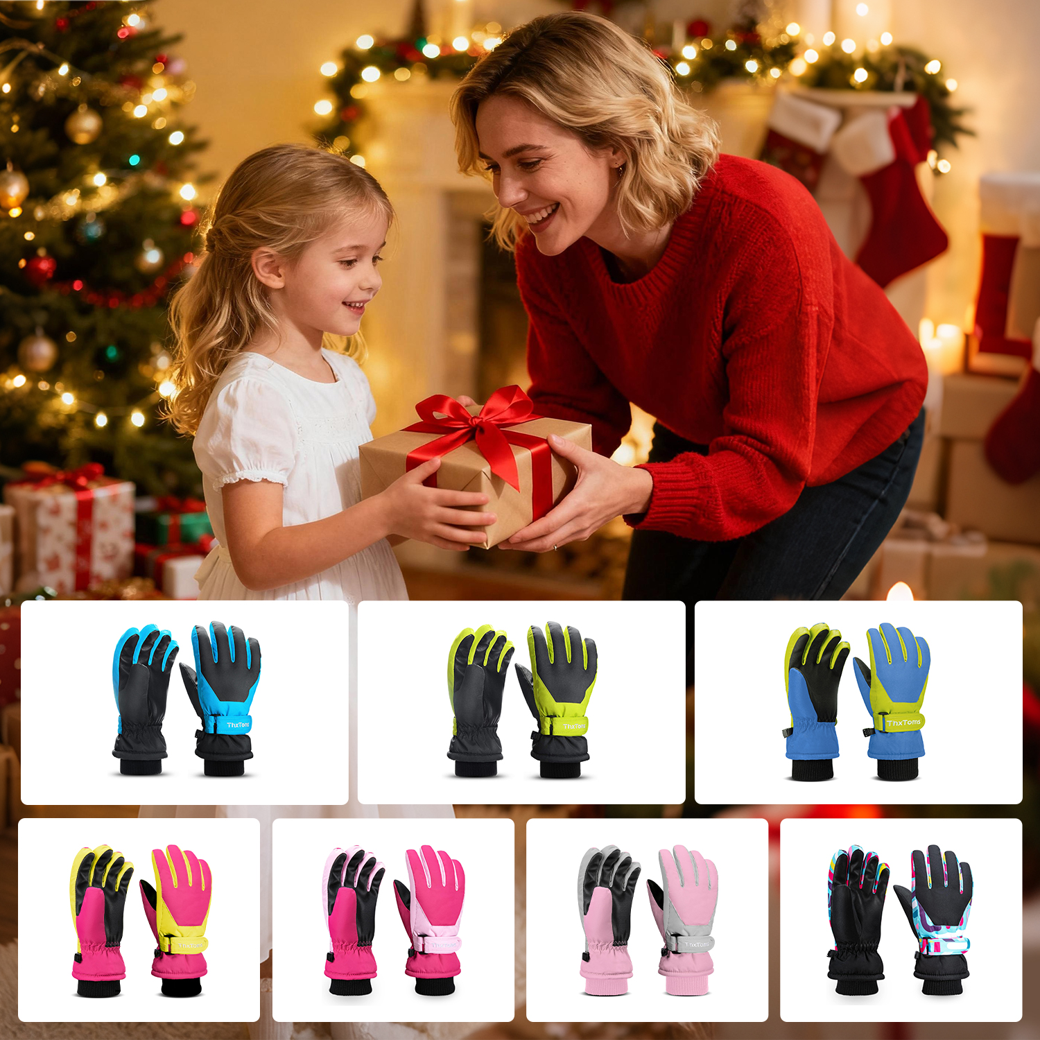 ThxToms Kids Waterproof Winter Snow Gloves photo 7