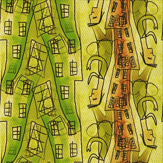 Ahgly Company Indoor Square Patterned Oak Brown Area Rugs, 4' Square