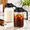 Black-1 Quart, variant on Gray 1 Quart Glass Creamer Pitcher with Lid, Airtight Leakproof Pour Spout