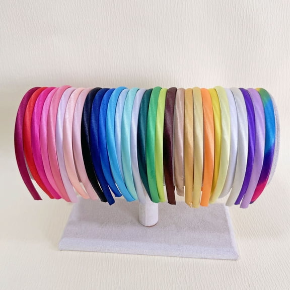 BZCOE 30 Pcs Plastic Headbands for Girls and Women Headband with Teeth | 0.8Cm/0.31 Inch Thin Plain Headband Colorful Non Slip Hair Accessories for Craft Diy Daily Styling, 30 Colors