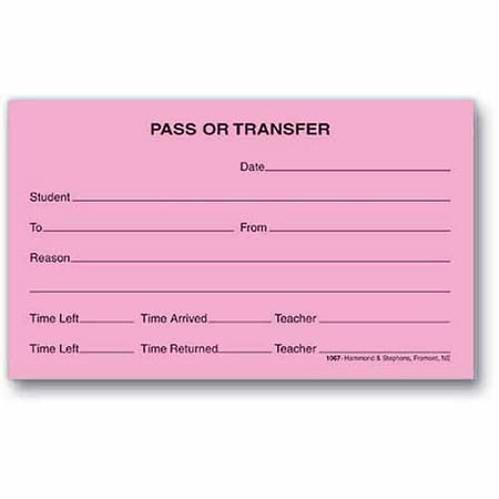 Hammond & Stephens Pass Or Transfer Pad,