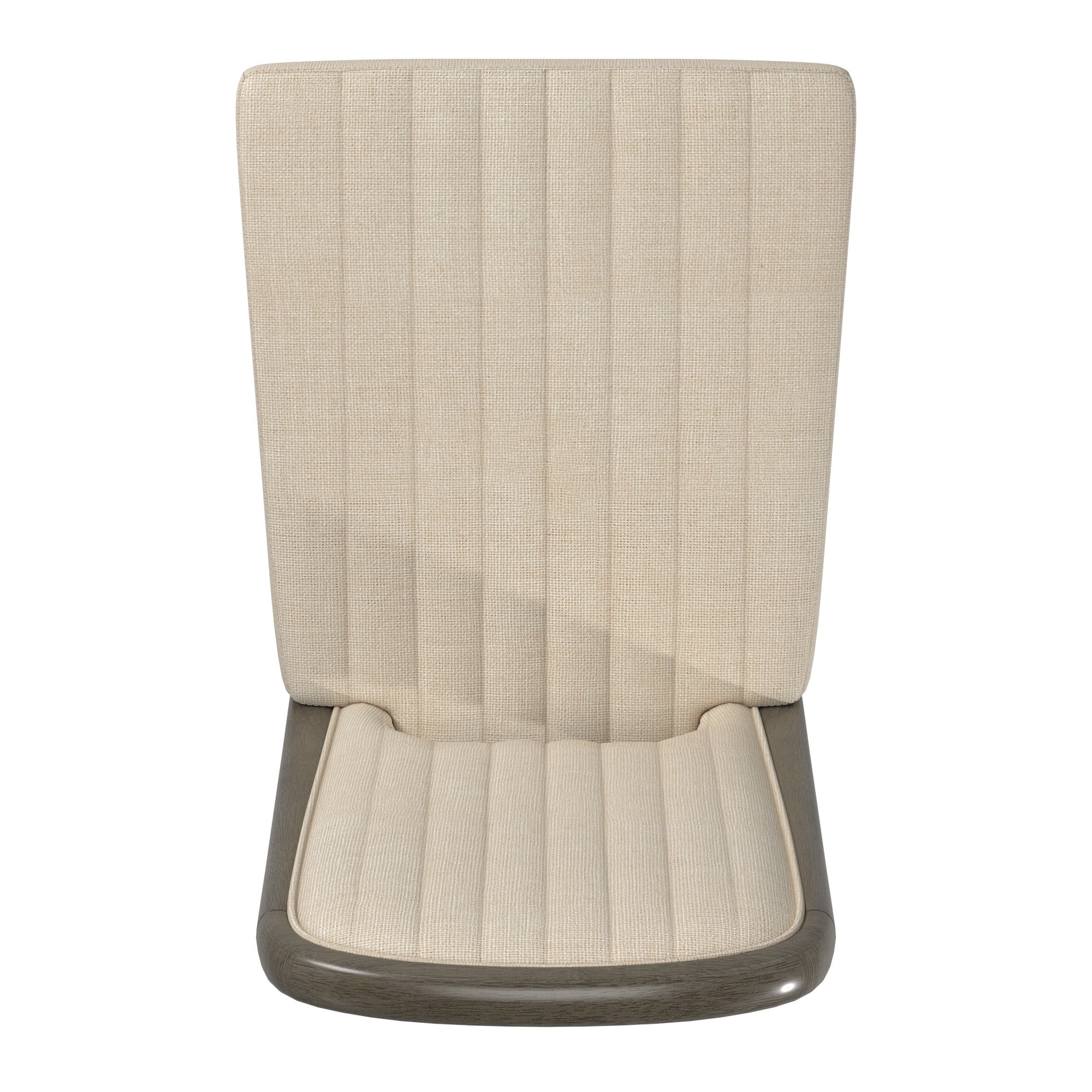 Weston Home Alta Wood Finish Cream Fabric Channel Stitching Dining Chair, Set of 2, Gray