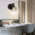 thumbnail image 4 of Vintage Wall Light Holder Wall Mounted 180 Degrees Rotatable Matte Black Industrial Style E14 Vintage Wall Sconce Holder Metal Cage for Bedroom ANGGREK Otros, 4 of 8