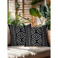 thumbnail image 2 of Waterproof Outdoor Throw Pillows with Inserts 16"x16" Set of 2, Black Boho Geometric Soft Decorative Pillowcases for Couch Bedroom, Vintage Southwestern Stripes Pillow Covers for Sofa Living Room, 2 of 8