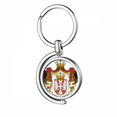 thumbnail image 1 of Serbia National Emblem Country Rotating Keychain Metal Keyring Holder, 1 of 2