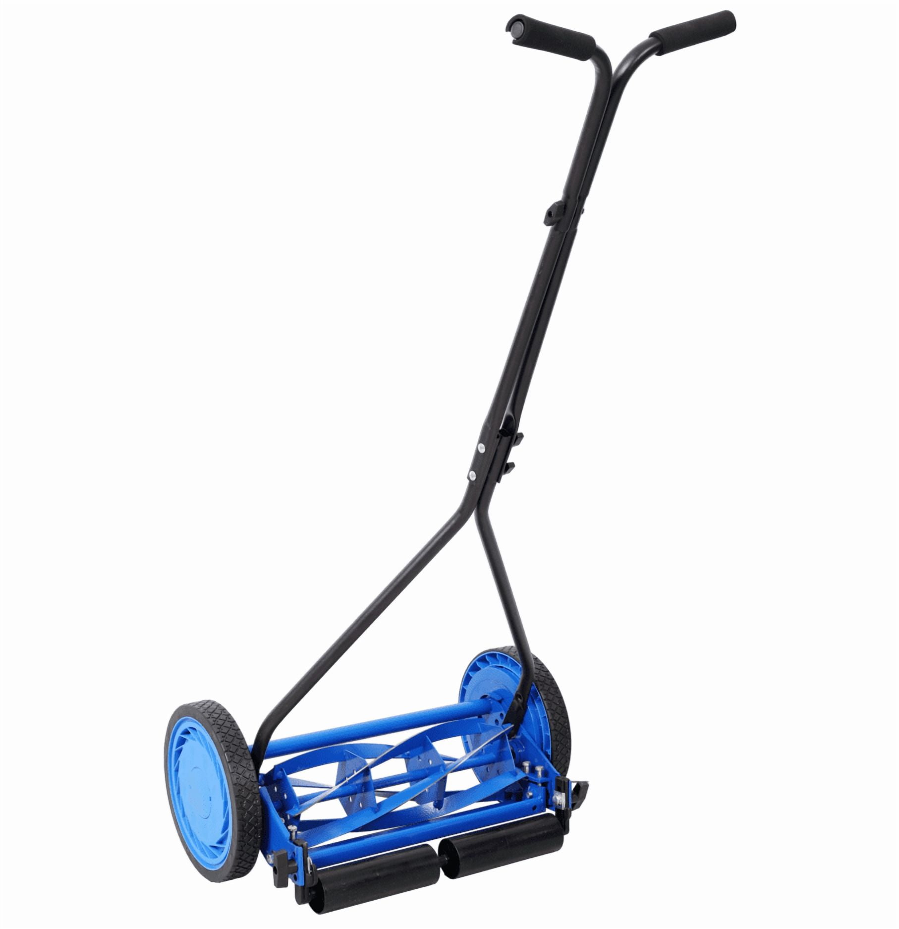 16in Blue Push Reel Lawn Mower Manual Grass Cutter