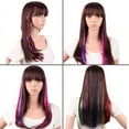 thumbnail image 2 of Zhuge piezas/set de extensiones de cabello con purpurina y oropel para resaltar, extensiones de cabello brillantes y de colores para fiestas, postizos con mechas multicolores, azul lago, 2 of 3