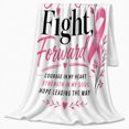 thumbnail image 2 of Pink Ribbon Courage decorative motif Hope Breast Cancer Awareness, Cozy Typography Art Scene, Soft Flannel Blanket for Living Room and Reading Nook, Art Lovers Thanksgiving Gift, Artistic Home Decor, 2 of 9