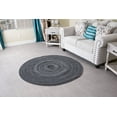 thumbnail image 3 of Braided Round Cotton Area Rug for Living Room Reversible -5', Black & White, 3 of 8