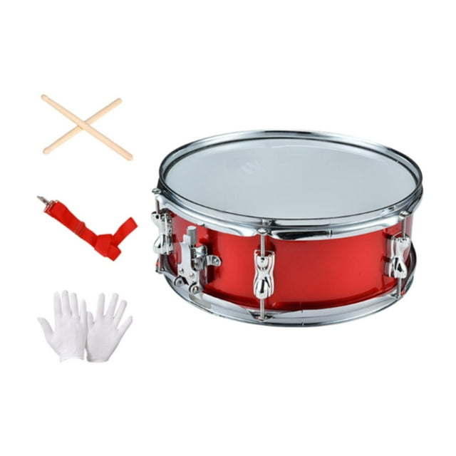 Tambor de caja de 14 pulgadas, batería musical para estudiantes, marcha, aprendizaje musical portátil con Rojo 14 pulgadas