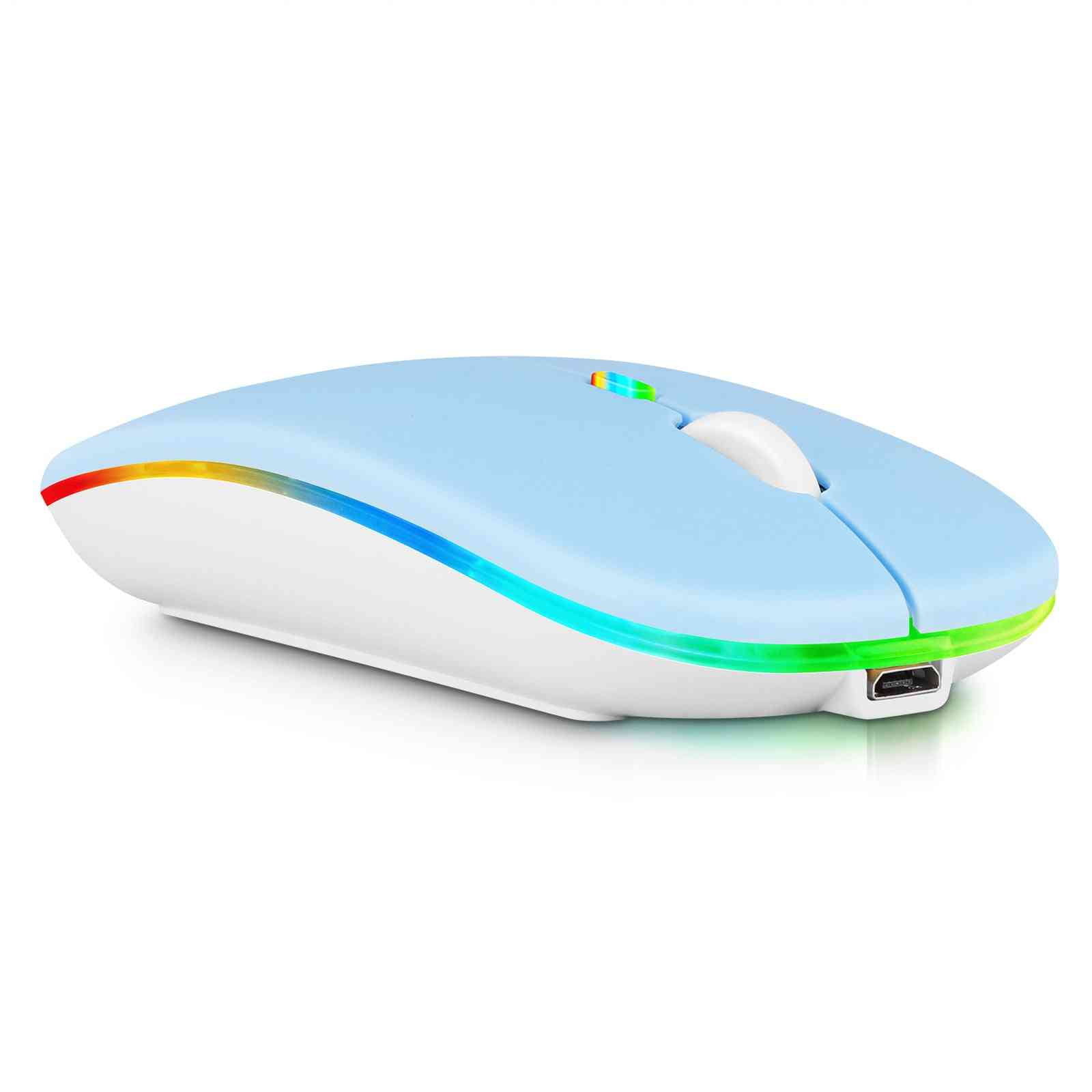 2.4GHz & Bluetooth Mouse, Rechargeable Wireless LED Mouse for Lenovo