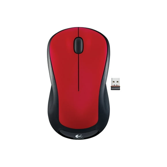 Logitech M310 - Mouse - right and left-handed - laser - wireless - 2.4 GHz - USB wireless receiver - flame red