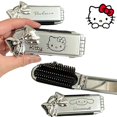 thumbnail image 2 of Nuevo dibujo animado Hello Kittys Sanrioed Kuromi Y2K niñas bolsa de aire plegable portátil peines Kt gato espejo de maquillaje femenino accesorio de peine, 2 of 4