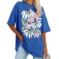 thumbnail image 2 of vigerkar Women's Oversized Shirts Vintage Graphic Comfort Tops Retro Tshirt Blue, XL, 2 of 5