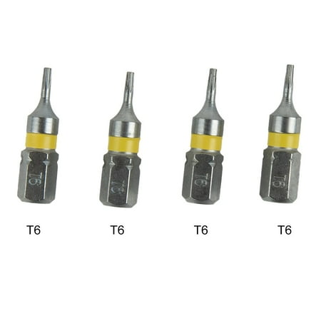 

BCLONG 4Pcs Magnetic T6-T40 Hex Head Screw Driver Bit 1/4inch Hex Shank 25mm Spanner