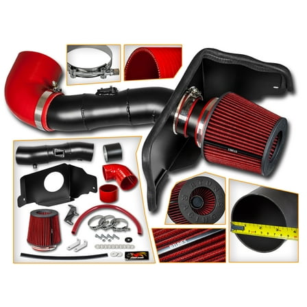Rtunes Racing Black Cold Air Intake for 05-09 Ford Mustang GT 4.6L V8