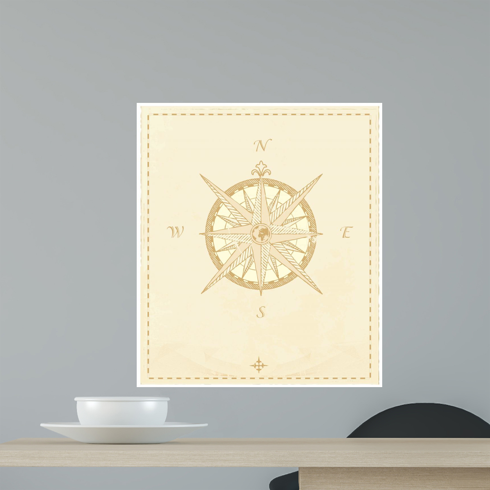 Compass Wind Rose Wall Mural by Wallmonkeys Peel and Stick Graphic (18 ...