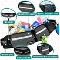 thumbnail image 3 of Hands Free Dog Leash, Dog Running Leash Belt Bag for Walking, Jogging, Dog Waist Double Zipper Pouch with Poop Bag Dispenser, Dual Padded Handles Reflective Bungee Leash, Double, 3 of 7