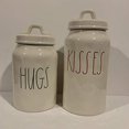 thumbnail image 1 of Rae Dunn"HUGS KISSES" Canister Set of 2 - ceramic - Valentine's Day gift - very rare!, 1 of 2