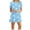 A0810-Light Blue, variant on QUINDOS Dresses for Women 2025 Sundress Short Sleeve Casual Crew Neck Sun Dresses Summer Beach Polka Dot Loose Mini Above Knee Womens Dresses