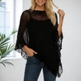 thumbnail image 2 of Women's Stylish Asymmetrical Knit Cape, Lightweight Loose Summer Cover Up, 2 of 4