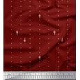 thumbnail image 1 of Soimoi Red Poly Georgette Fabric Mushroom & Dots Print Fabric by the Yard 52 Inch Wide, 1 of 3