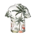 thumbnail image 3 of Kll Men'S Hawaiian Shirt Short Sleeve Button Down Beach Shirts-Flamingo Palm Trees, 3 of 8