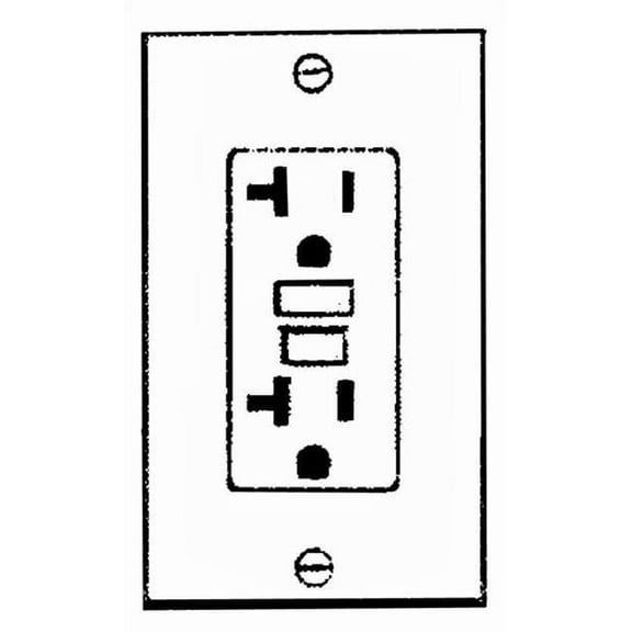 AH Lighting GFCI-20-W-TR Gfci Wall Outlet Receptacle Tamper Resistant Duplex with LED Indicator, White - 20A